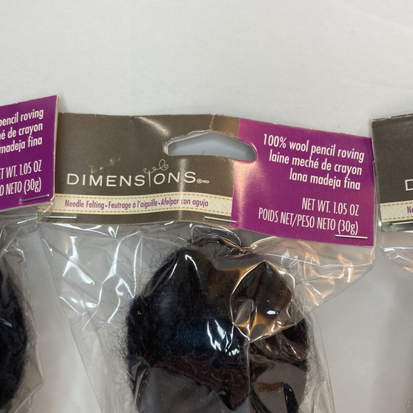 Dimensions Feltworks 100% Wool Pencil Roving Black Felt Needle Felting Crafts - Picture 2 of 13